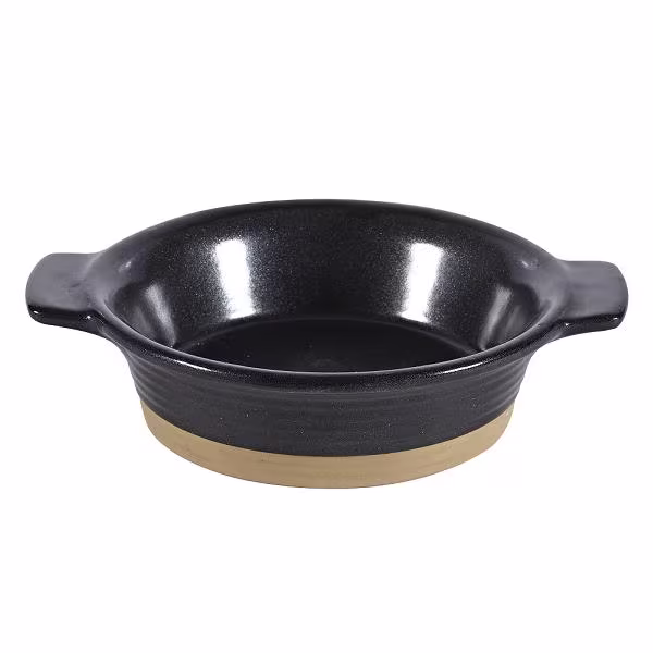 Блюдо глубокое d14см 0,28л, с ручками, керамика, igneous black zcbkigi1