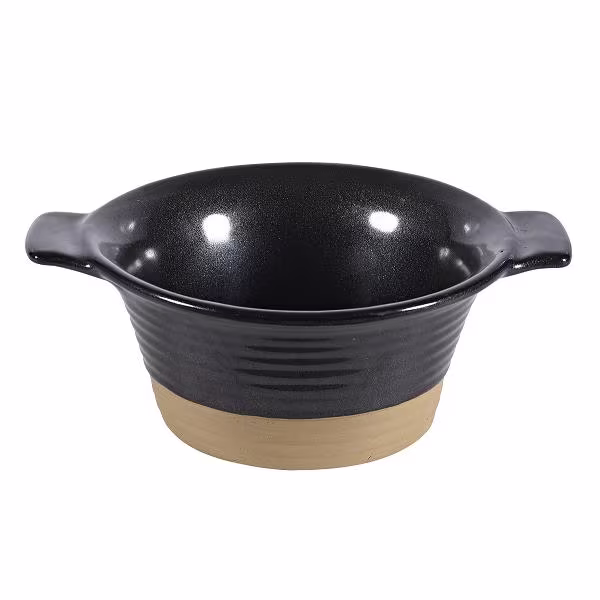 Блюдо глубокое d14см 0,40л, с ручками, керамика, igneous black zcbkigsp1
