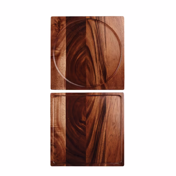 Блюдо деревянное 30х30см, двухстороннее, buffet wood zcawpb111