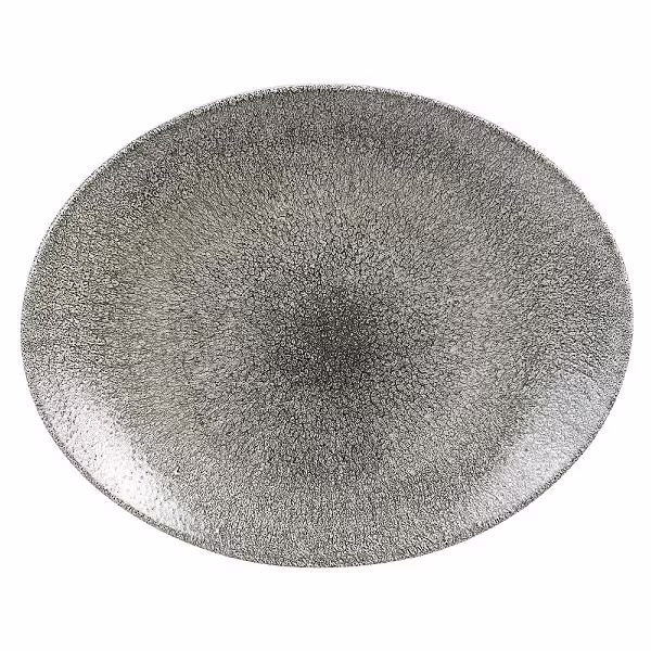 Блюдо овальное 27х22,9см, без борта, цвет raku quartz black, studio prints rkbqop581