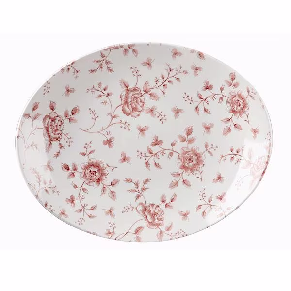 Блюдо овальное 31,7х25,5см, без борта, vintage prints, цвет cranberry rose chintz rccop121