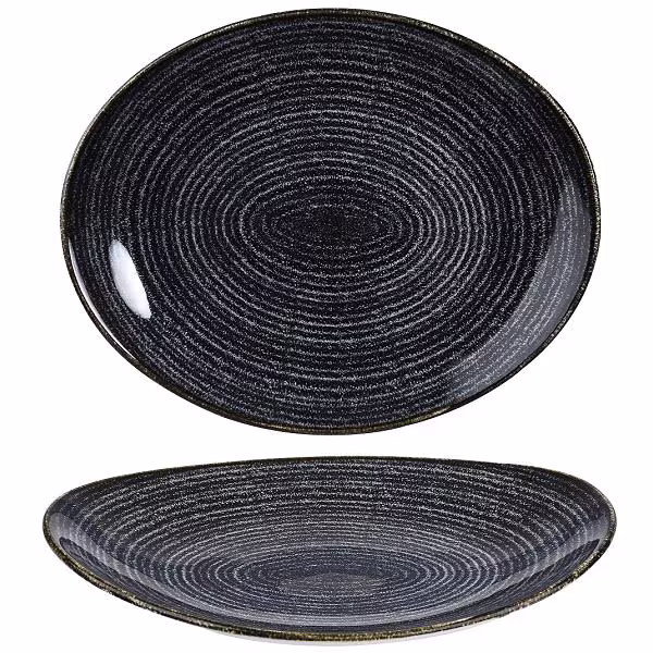 Блюдо овальное 31,7х25,5см, без борта, цвет charcoal black, studio prints spcbop121