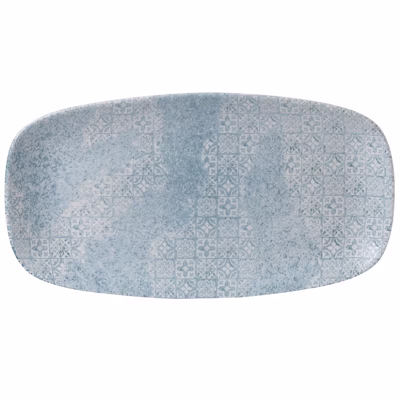 Блюдо прямоугольное chefs 35,5х18,9см, без борта, vintage prints med tiles, цвет aquamarine mtaqxo14