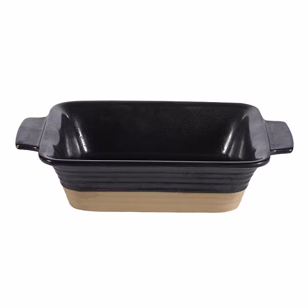 Блюдо прямоугольное глубокое 17х13см 0,48л, с ручками, керамика, igneous black zcbkigrd1