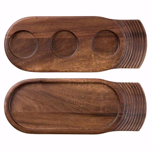 Блюдо сервировочное 35,5х14см, двухстороннее, дерево, igneous wood zcawigt21