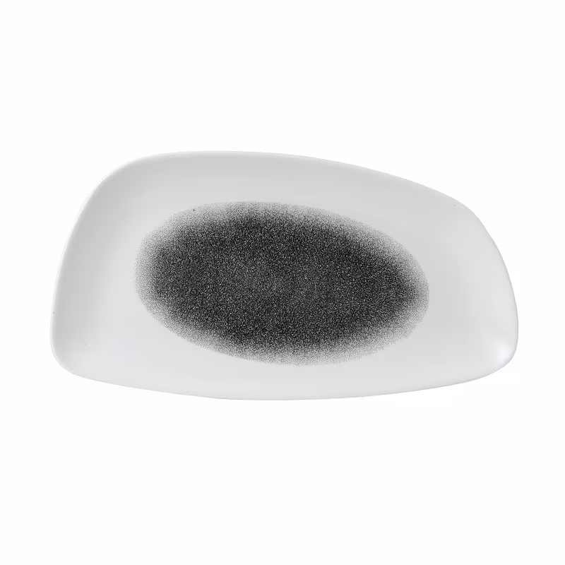 Блюдо сервировочное chefs geo 35х18,5см, без борта, цвет raku quartz black, studio prints rkbqge351