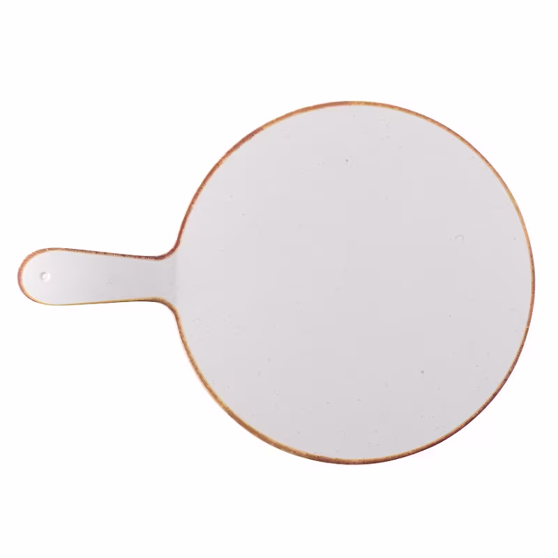 Доска сервировочная с ручкой d32см, меламин, buffet stonecast melamine, цвет barley white zplstrp1