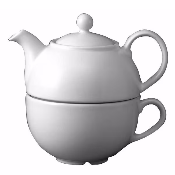 Набор чайный 2 предмета (чайник 362мл, чашка cappuccino 340мл) white holloware whoct1