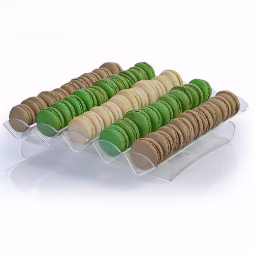 Подставка для "macarons" 31,5х32,5см h6,5см, 5 полос, пластик, прозрачная ag05801