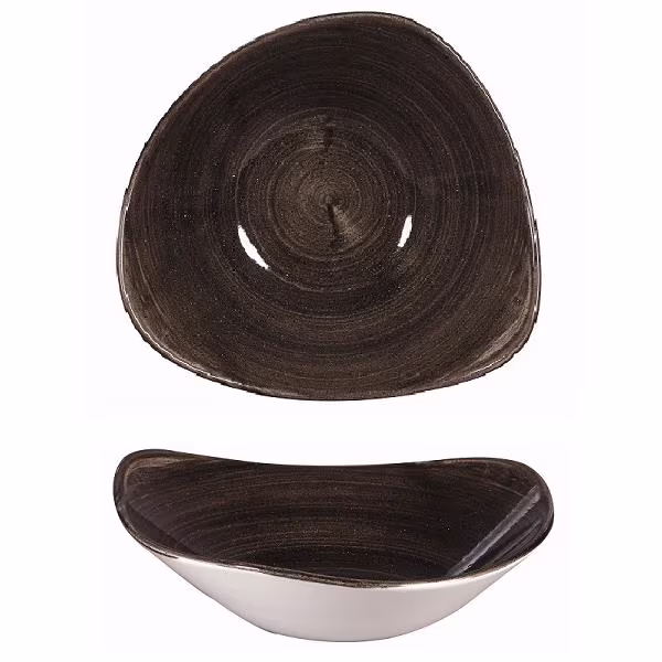 Салатник треугольный 0,60л d23,5см, без борта, stonecast patina, цвет iron black paibtrb91