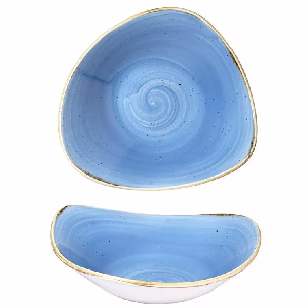Салатник треугольный 0,60л d23,5см, без борта, stonecast, цвет cornflower blue scfstrb91