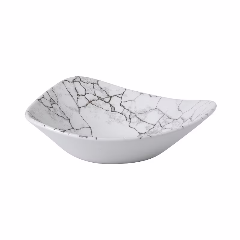 Салатник треугольный 0,60л d23,5см, без борта, цвет kintsugi agate grey, studio prints ktagtrb91