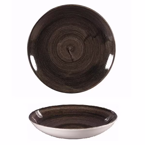 Тарелка глубокая 24,8см 1,13л, без борта, stonecast patina, цвет iron black paibevb91