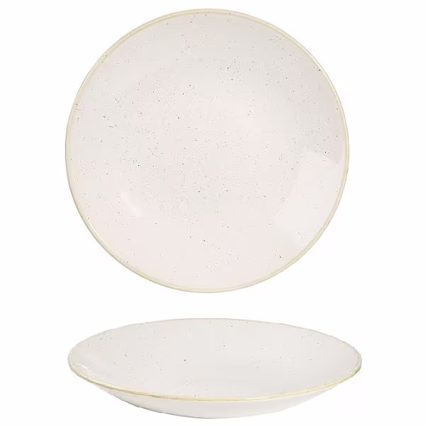 Тарелка глубокая 25,5см h3,5см, без борта, stonecast, цвет barley white swhspd251