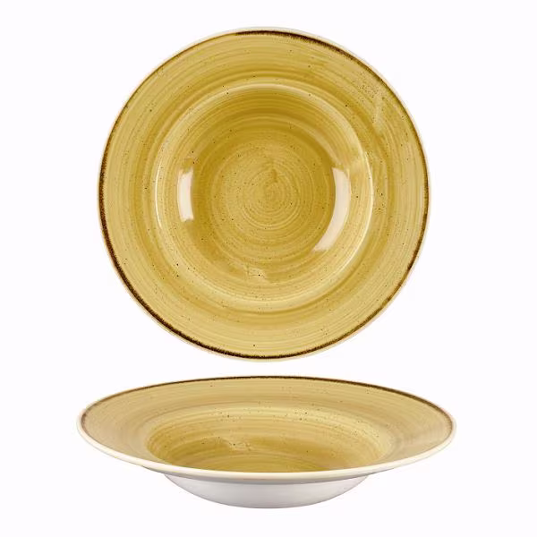 Тарелка для пасты 28см 0,47л, с широким бортом, stonecast, цвет mustard seed yellow smssvwbl1