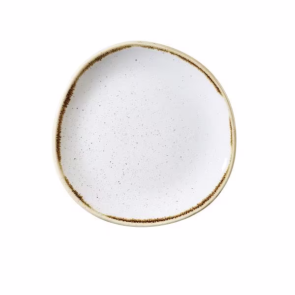 Тарелка мелкая "волна" 21см, без борта, stonecast, цвет barley white swhsog81