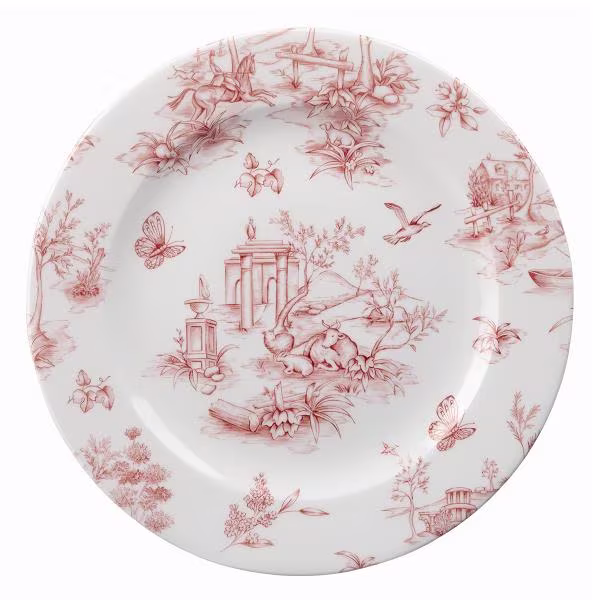 Тарелка мелкая 21см vintage prints, цвет cranberry toile tocvp81