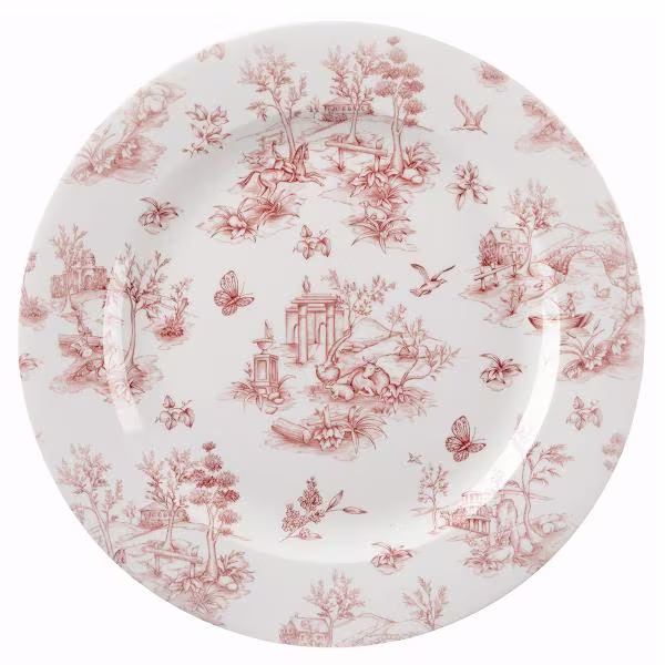 Тарелка мелкая 30,5см vintage prints, цвет cranberry toile tocvp111
