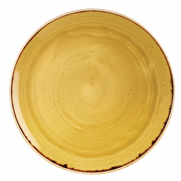 Тарелка мелкая 32,4см, без борта, stonecast, цвет mustard seed yellow smssev121