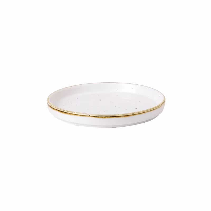 Тарелка мелкая chefs walled d15,7см h2см, с прямым бортом, stonecast, цвет barley white swhswp161