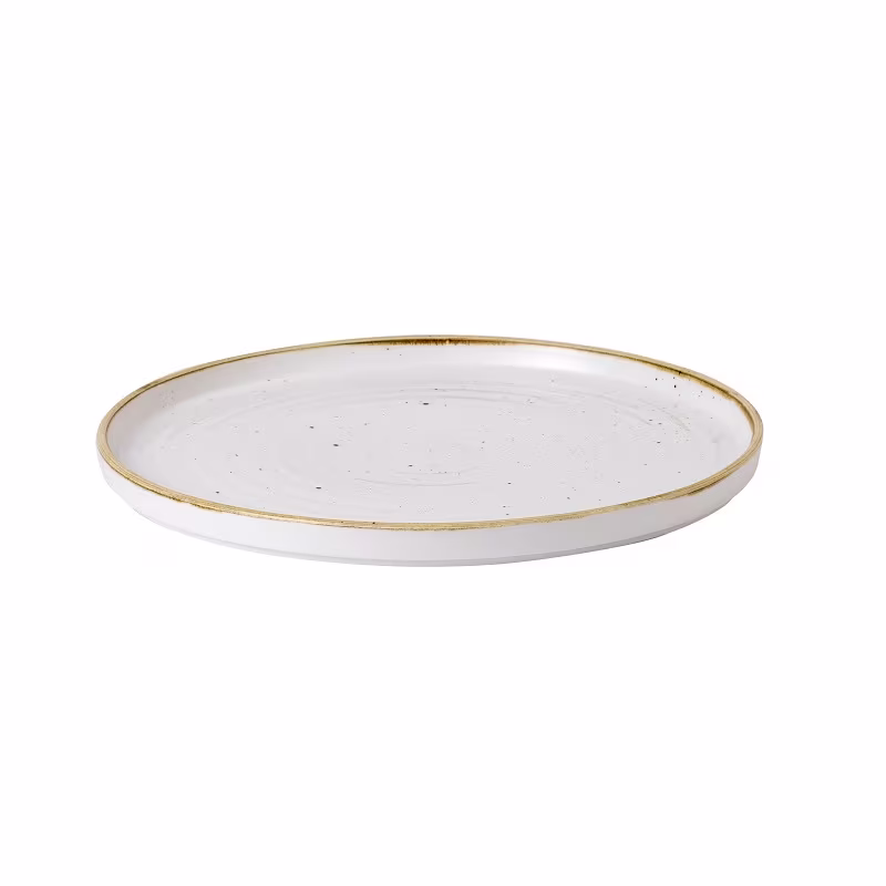 Тарелка мелкая chefs walled d27,5см h2см, с прямым бортом, stonecast, цвет barley white swhswp281