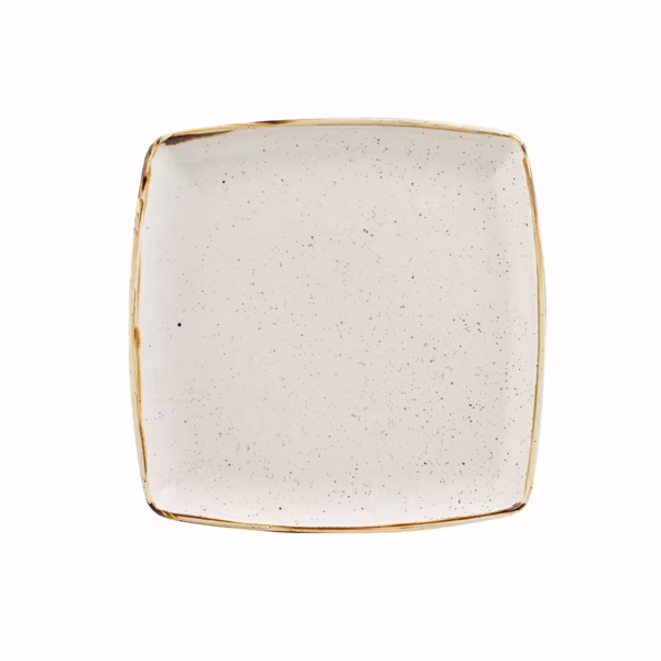 Тарелка мелкая квадратная 26,8см, без борта, stonecast, цвет barley white swhsds101