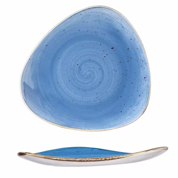 Тарелка мелкая треугольная 22,9см, без борта, stonecast, цвет cornflower blue scfstr91