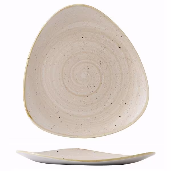 Тарелка мелкая треугольная 22,9см, без борта, stonecast, цвет nutmeg cream snmstr91