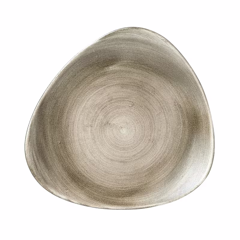 Тарелка мелкая треугольная 26,5см, без борта, stonecast patina, цвет antique taupe paattr101