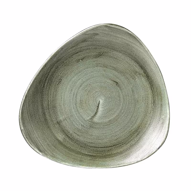 Тарелка мелкая треугольная 26,5см, без борта, stonecast patina, цвет burnished green pabgtr101