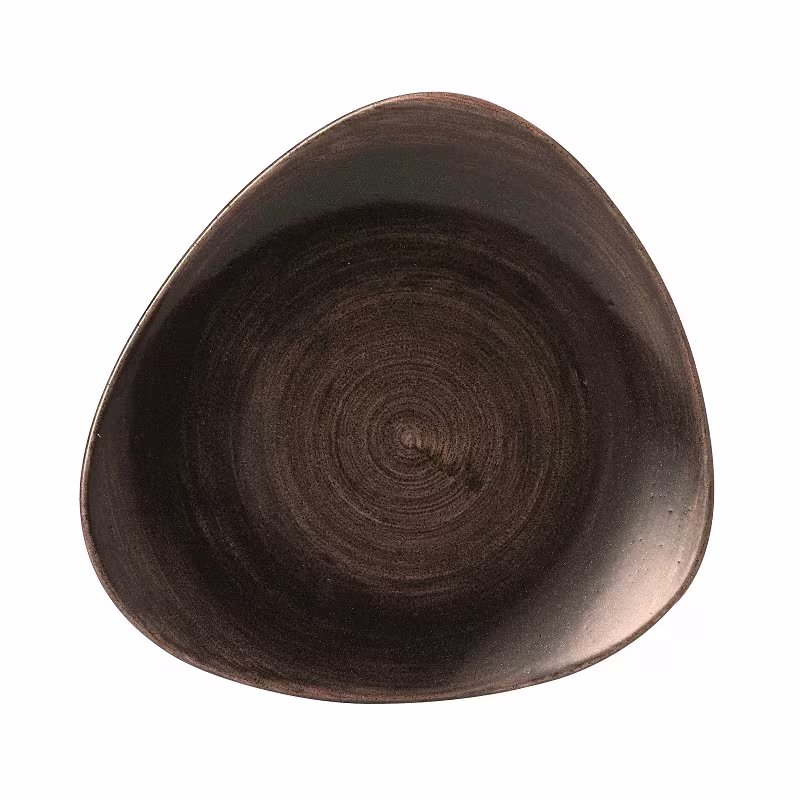 Тарелка мелкая треугольная 26,5см, без борта, stonecast patina, цвет iron black paibtr101