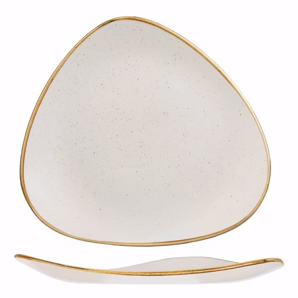 Тарелка мелкая треугольная 31,1см, без борта, stonecast, цвет barley white swhstr121
