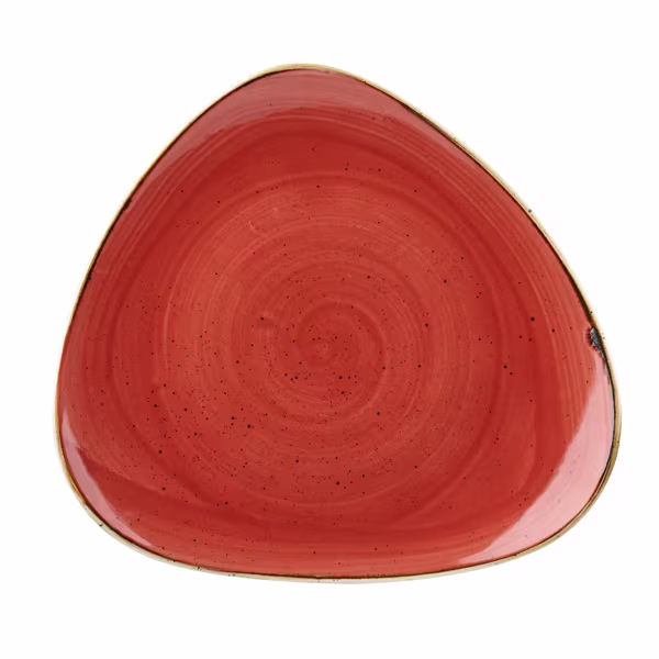 Тарелка мелкая треугольная 31,1см, без борта, stonecast, цвет berry red sbrstr121