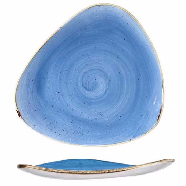 Тарелка мелкая треугольная 31,1см, без борта, stonecast, цвет cornflower blue scfstr121