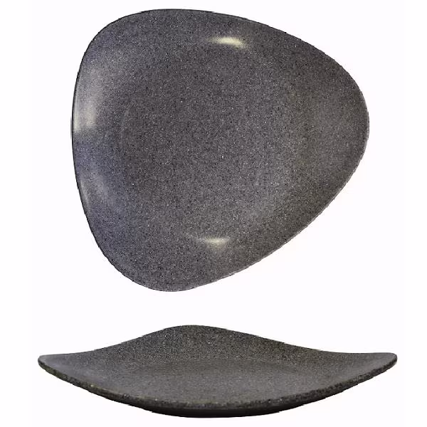 Тарелка треугольная мелкая 35х32,5см, меламин, lotus melamine, цвет granite zplglp41