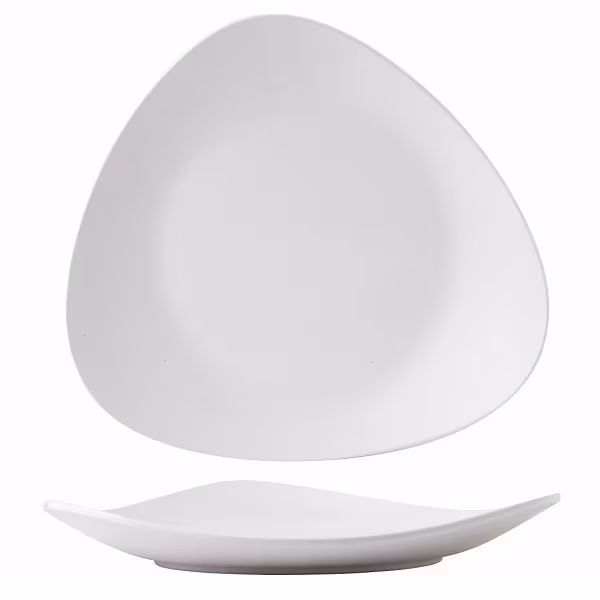 Тарелка треугольная мелкая 35х32,5см, меламин, lotus melamine, цвет white zplwlp41