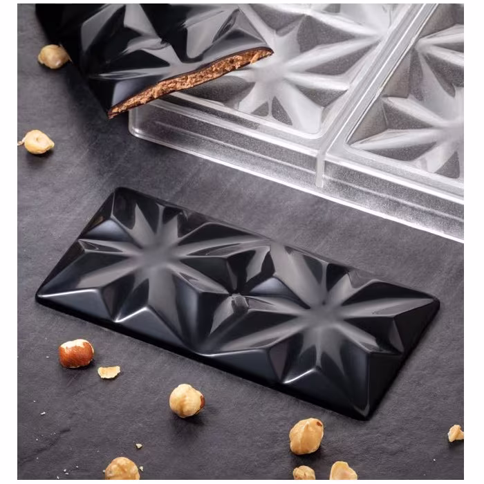 Форма д/шок. "chocolate bar edelweiss" 155х77мм h10мм, 100гр, 3 ячейки, п/к pc5005