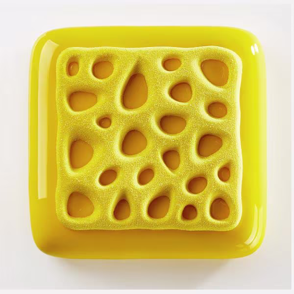 Форма для мороженого/суфле 3d "top губка" 135х135мм h10мм, 80мл, 2 ячейки, силикон top02s