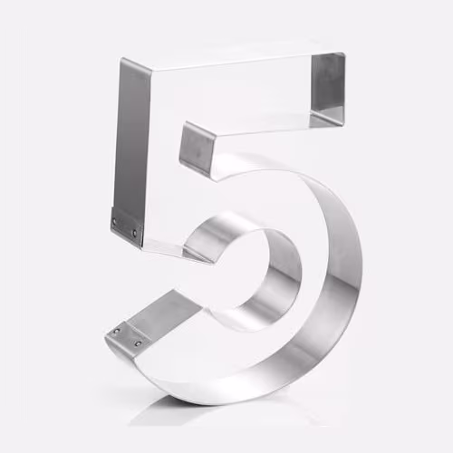 Форма кондитерская "цифра 5" h 30см, нерж. сталь 40h4x05