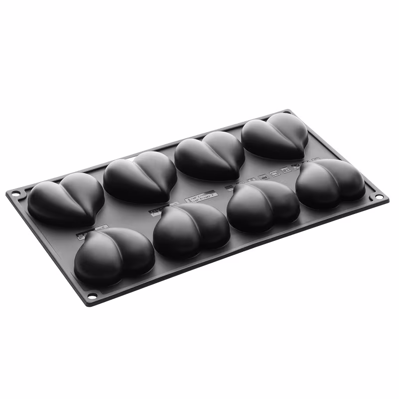 Форма силиконовая pavoflex для пирож. 3d "heart" 65х60мм h21мм, 46мл, 8 ячеек px3206