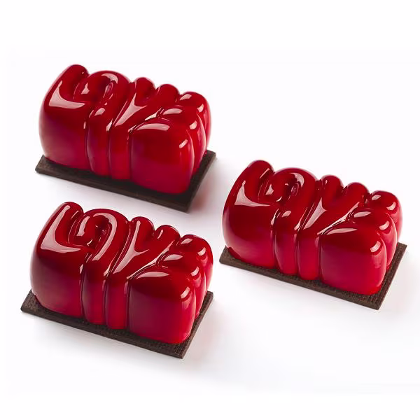 Форма силиконовая pavoflex для пирож. 3d "love" 80х43мм h36мм, 90мл, 15 ячеек px4363s