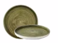Тарелка мелкая d21см h2см с прямым бортом, chefs plate, stonecast plume, цвет olive, plgrwp211