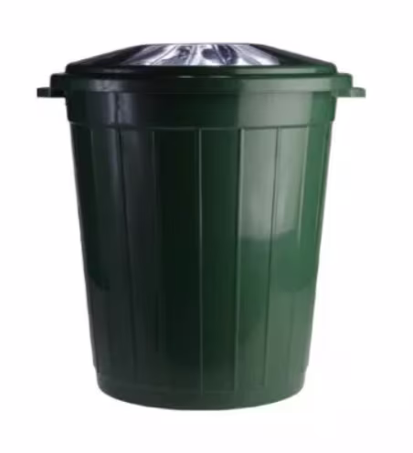Бак для мусора 75л (d52см h56см) с крышкой, п/п, цвет зеленый mb 75 green