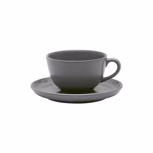 Пара чайная flat shape gray (чашка 200мл и блюдце 14см) oxford 136444, ao04-1c06