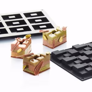 Форма для пирожных "brick" 60х40 h16мм, 12 ячеек, 27мл, силикон 30sil602