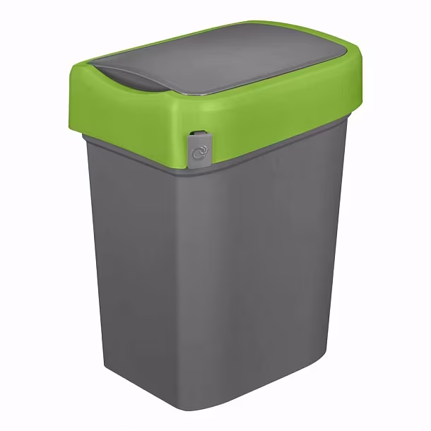 Бак для мусора "smart bin" 50л (430x330x630мм), с крышкой "маятник" (зеленый) 434258109