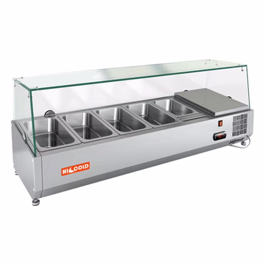 Vrx 1200 1/3 витрина охл.настольная, со стеклом, 1200х385х459 мм, hicold rus