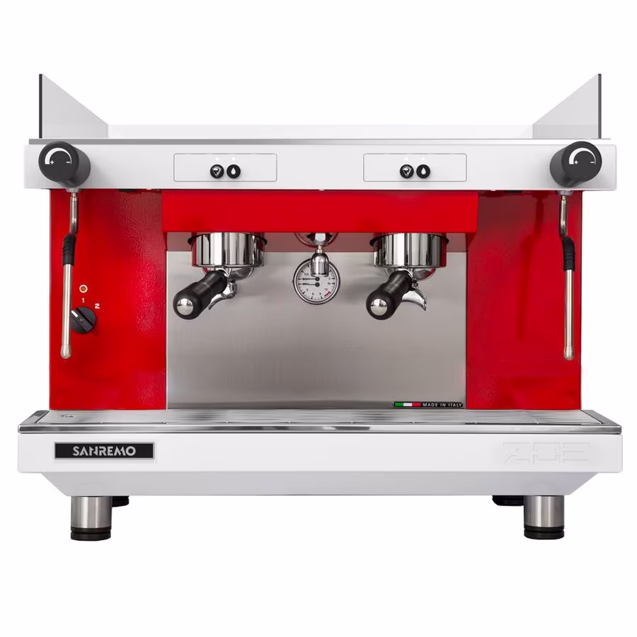 Кофемашина sanremo zoe sap (полуавтомат) 2 высокие гр. бело-красная