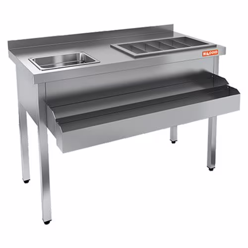 Нкс-12/5бк коктейльная станция с бортом, теплоизолир. ванна, мойка, без полки, двойной карман