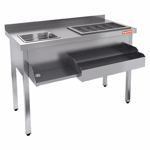 Нкс-10/6бпк коктейльная станция с бортом, теплоизолир. ванна, мойка, полка, двойной карман